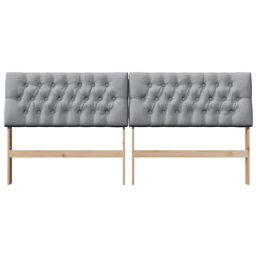 Testiera imbottita Grigio chiaro 200 cm Pino massello 879319