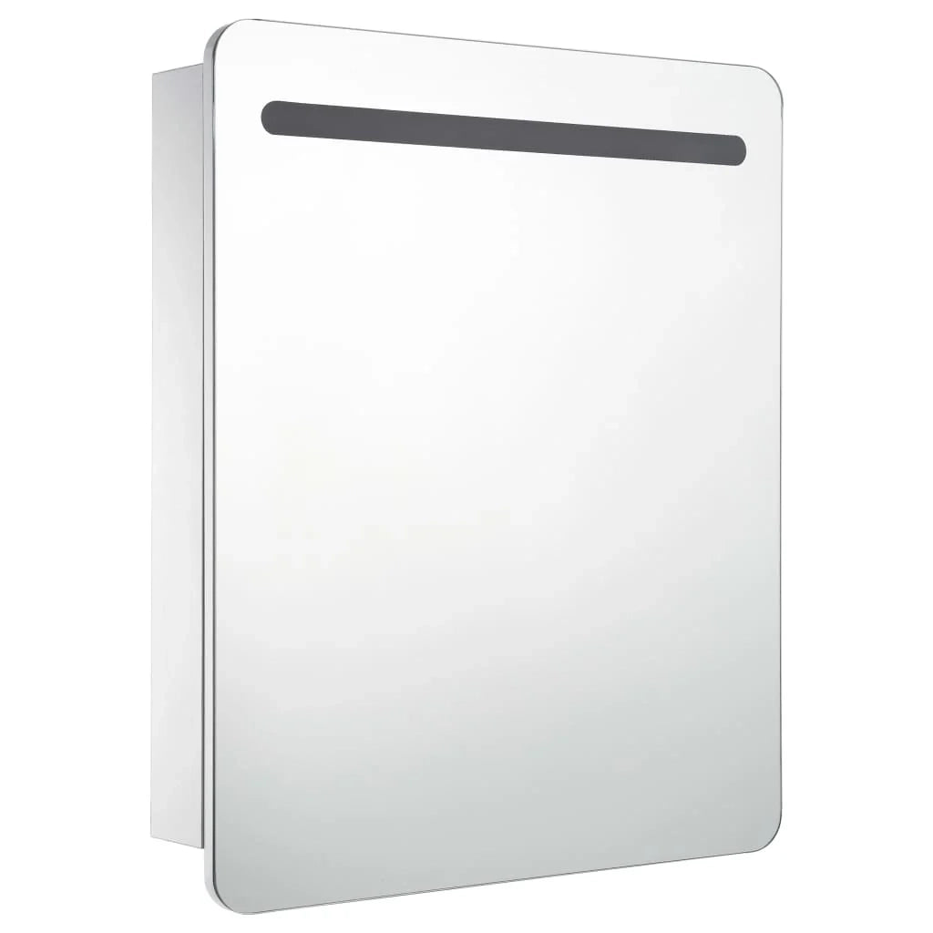 Mobile da bagno con specchio LED 68 x 9 x 80 cm MDF bianco 02_0006567