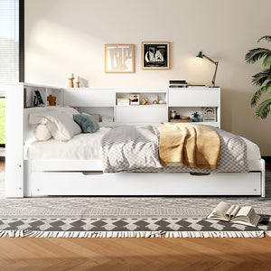 Divano letto - Xylo - 140x200cm testiera con contenitore, bianco