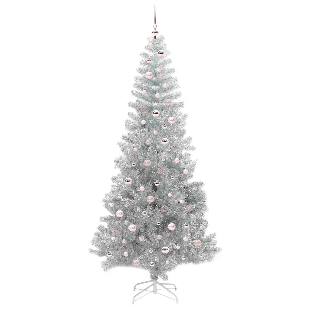 Albero di Natale con 300 LED con supporto Argento 240 cm PET 3396694