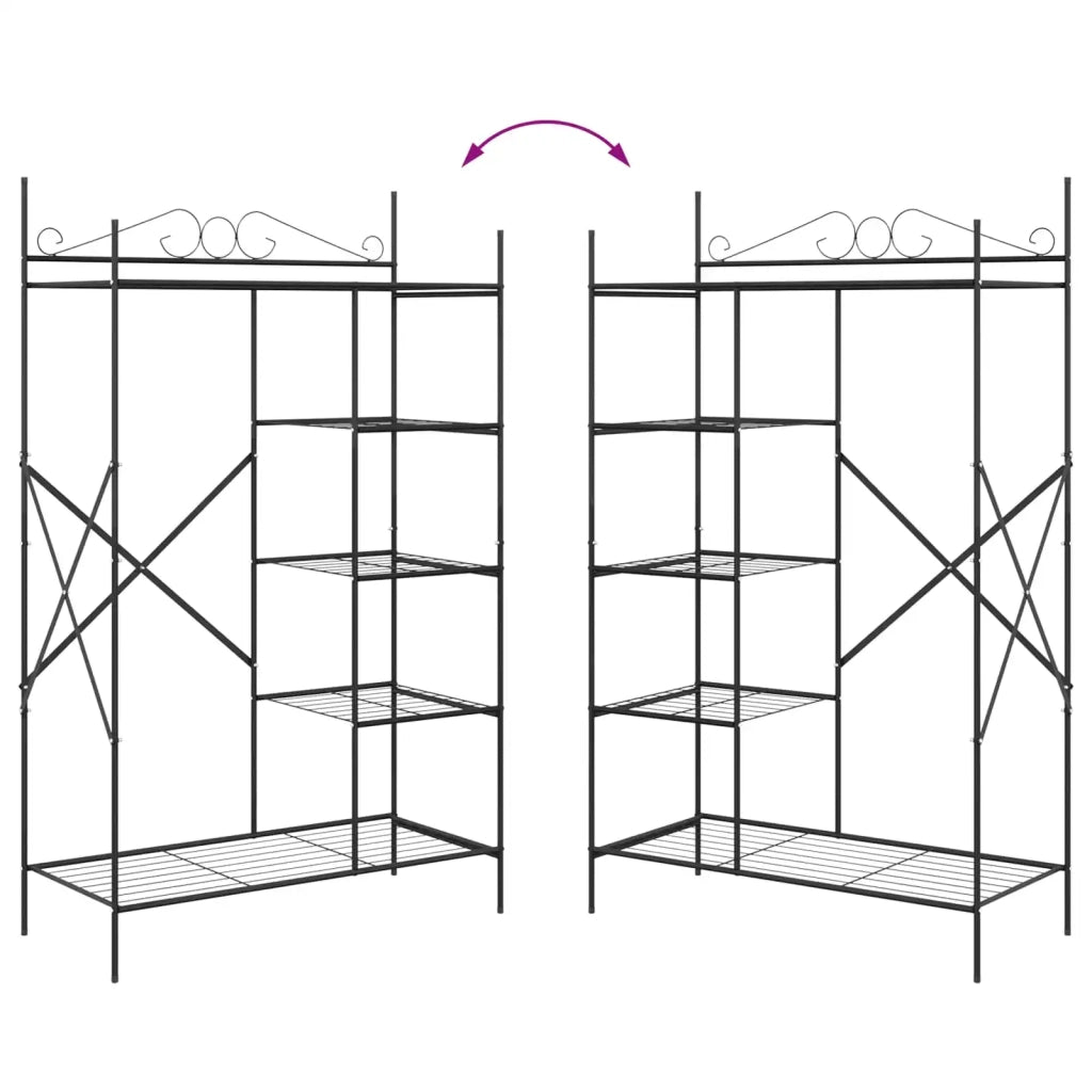 Armadio Aperto con lo scaffale Nero 104,5 x 45 x 172 cm Acciaio CFW7617052