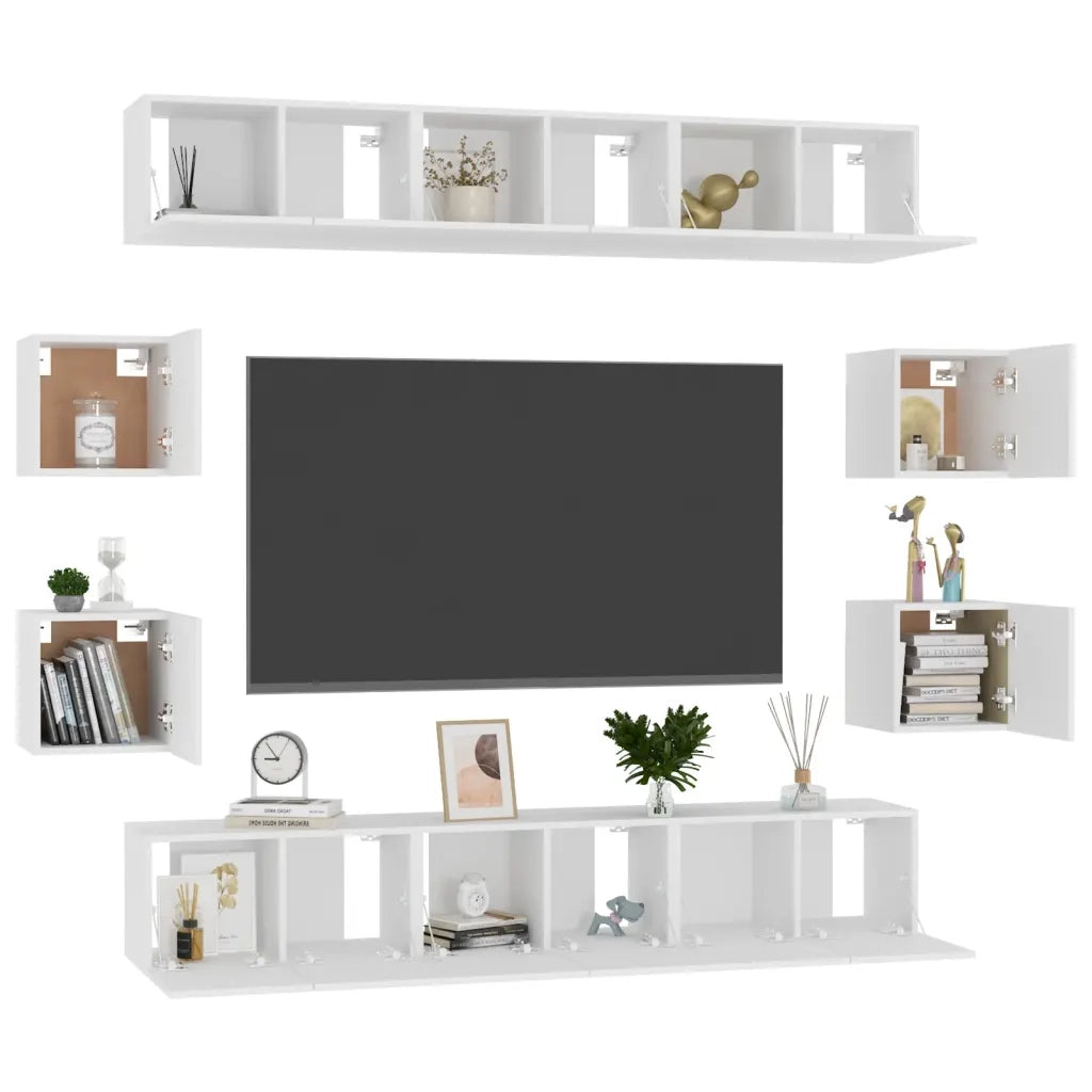 Set Mobile TV 10 pz Bianco in Truciolato