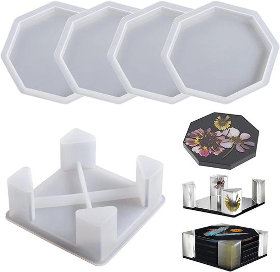 Mal per fondo bicchiere in resina epoxy, mal per fondo bicchiere in resina hars, mal per fondo bicchiere in silicone, set di 5 mal per fondo bicchiere, kit DIY per arte e hobby