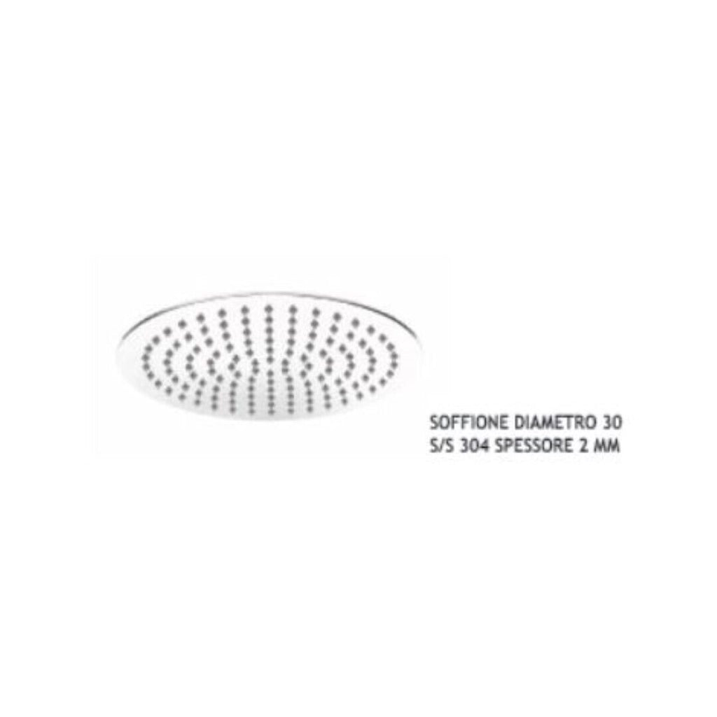 Soffione Per Doccia Cromato Colonna Diametro 30 Inox Da 2 Mm - Accadueo