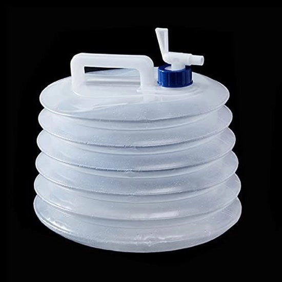 Contenitore acqua portatile 15L - Opvouabile - Senza BPA - Portatile - Contenitore acqua per campeggio - Con rubinetto - Ecosostenibile - Ombrello acqua