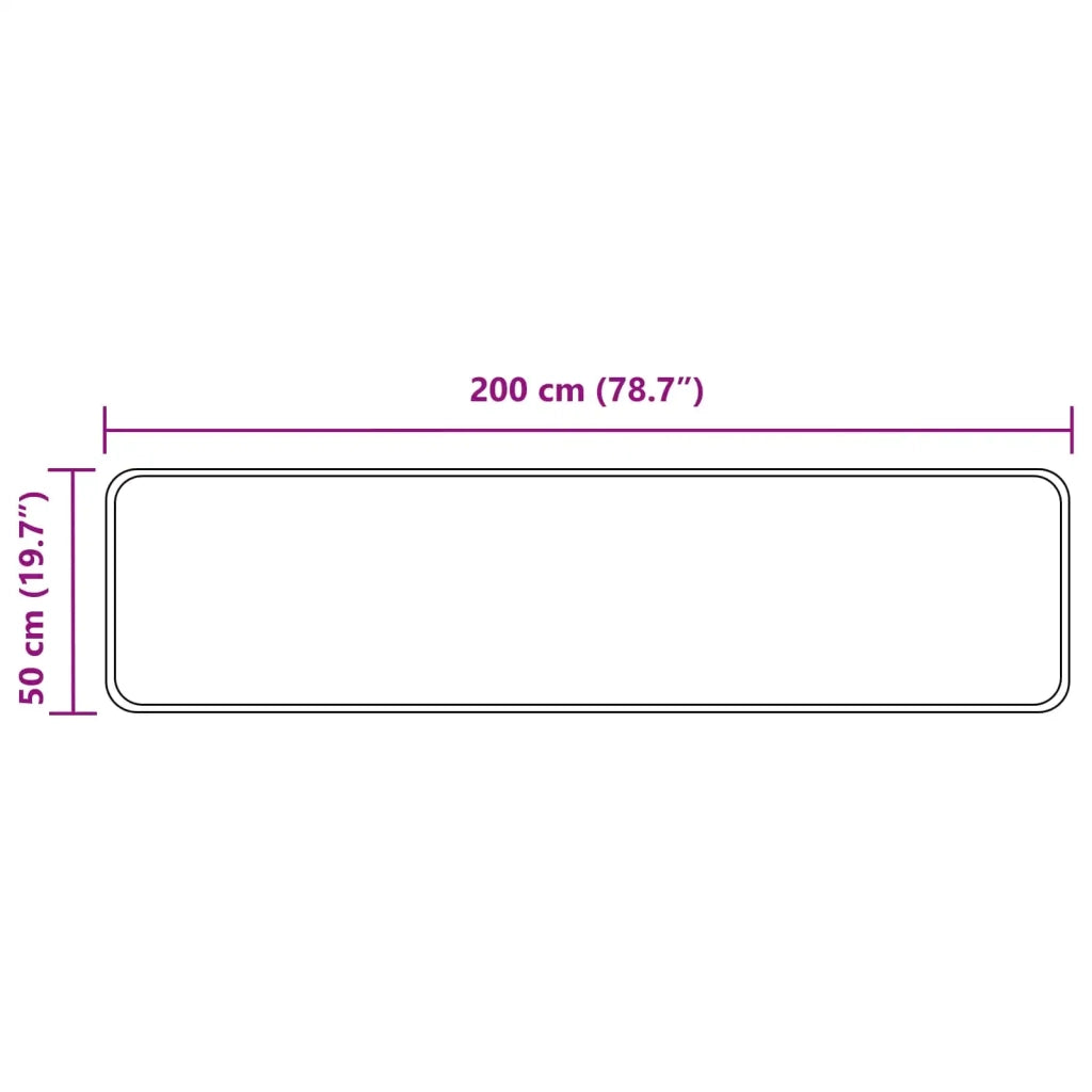 Runner Tappeto MARSA Nero 50 x 200 cm Poliestere e PVC