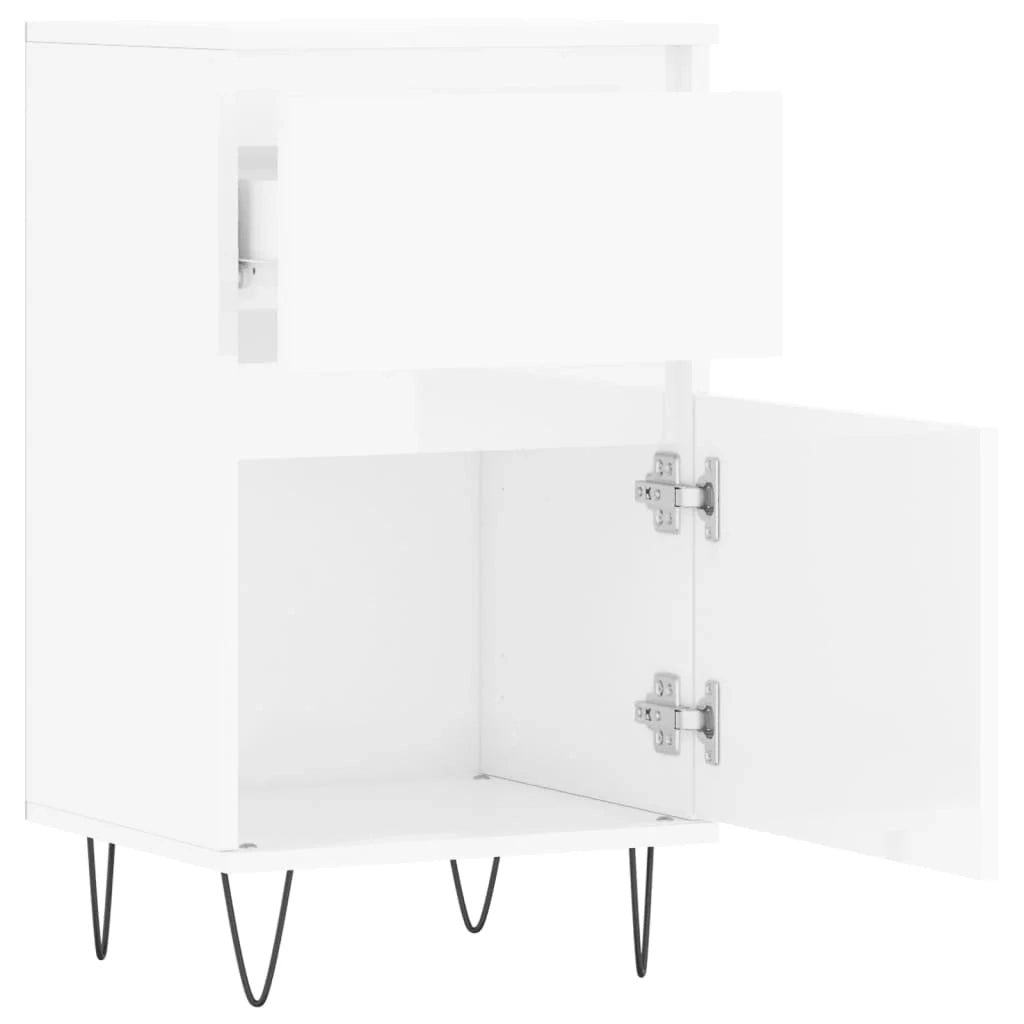 Buffet credenza cassettiera armadio mobile contenitore organizer per cucina soggiorno salotti set da 2 lucido 40 x 35 x 70 cm legno ingegnerizzato bianco 02_0036706