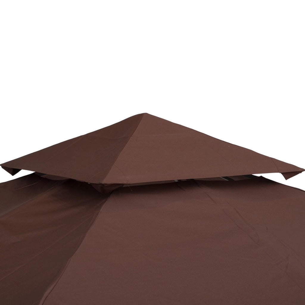 Tetto di Ricambio per Gazebo 3x3m a 2 Livelli e Resistente ai Raggi UV   Caffè