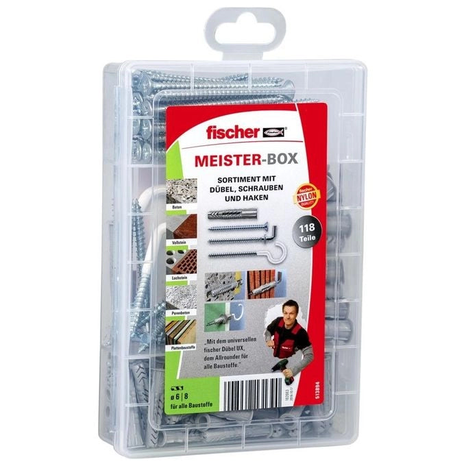 Fischer MEISTER-BOX UX 75 pz Kit di viti e tasselli a muro