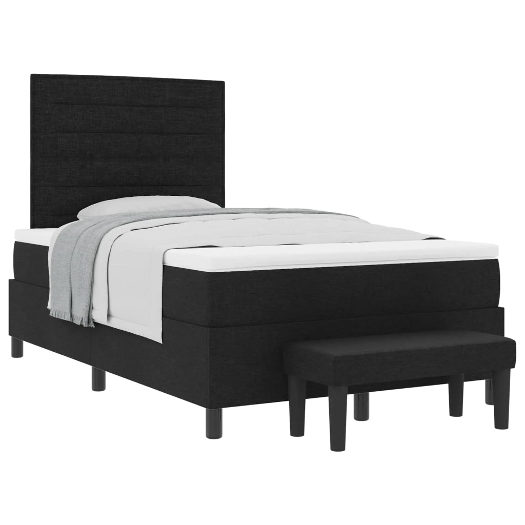 Letto a molle con testiera Nero 120 x 200 cm Tessuto 3343983