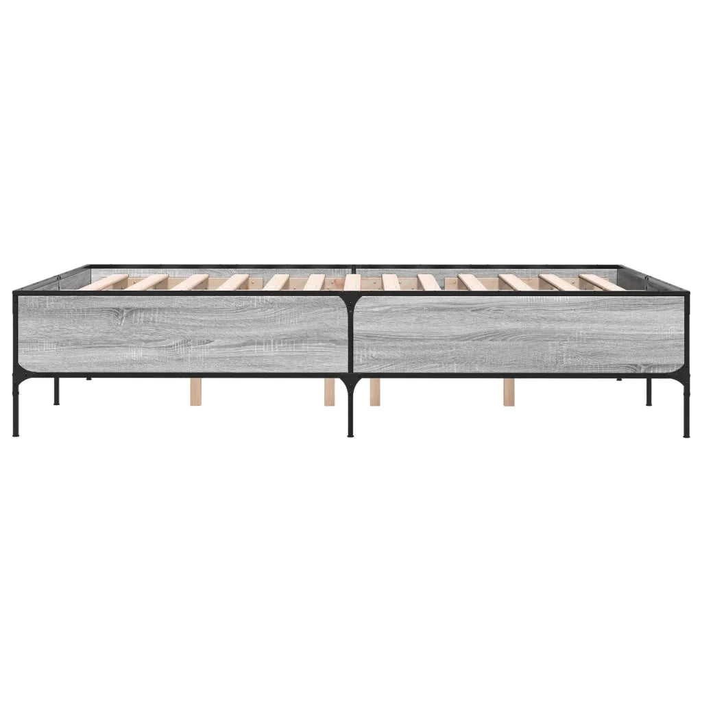 Giroletto-Struttura Letto Grigio Sonoma 120x190 cm in Legno Multistrato Metallo 800235