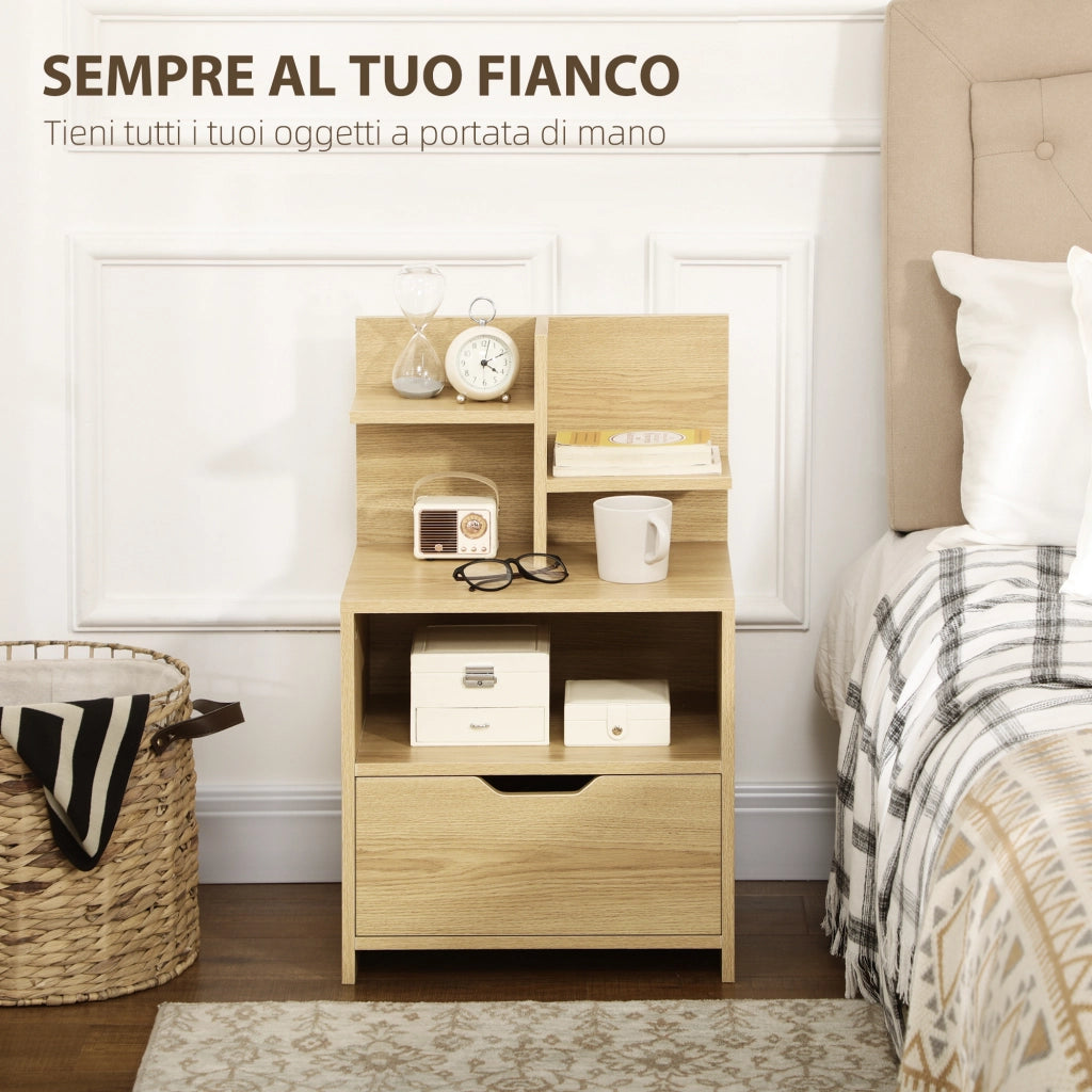Comodino con cassetto e ripiani ¨C Xylo ¨C Truciolato 45x35x73 cm