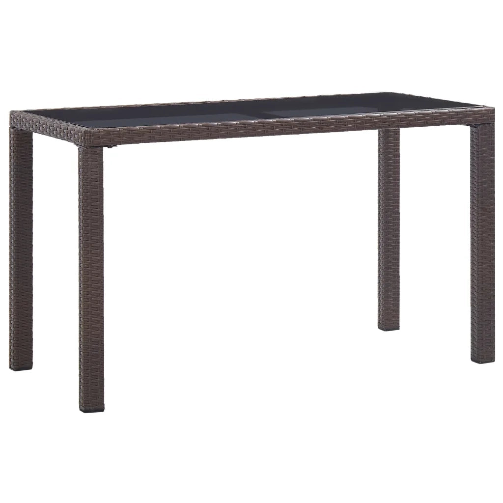 Tavolo da Giardino Marrone 123x60x74 cm in Polyrattan cod mxl 65793