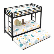 LETTO A CASTELLO 90x200 cm in metallo nero con letto estraibile EN747