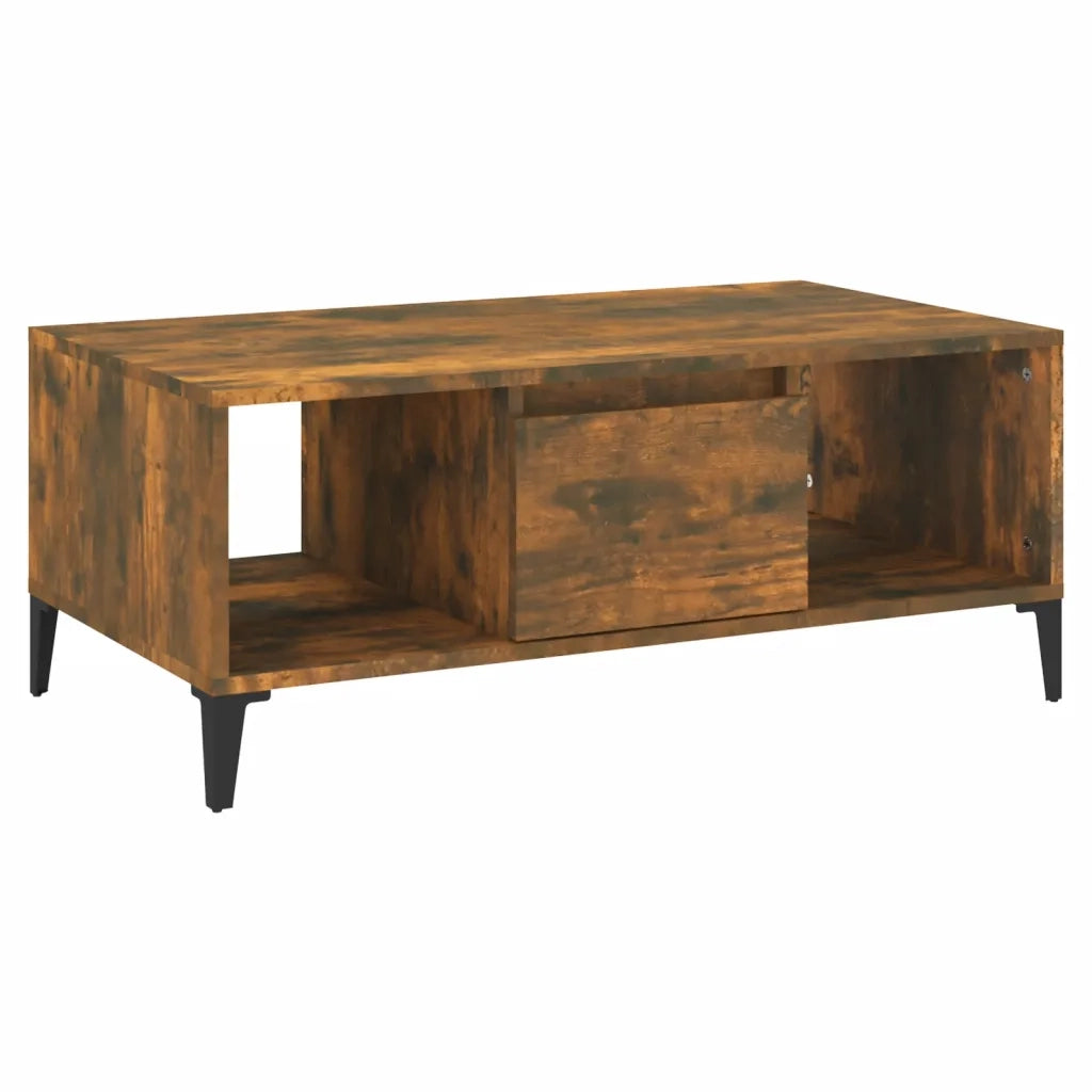 Tavolino da Salotto Rovere Fumo 90x50x36,5 cm Legno Multistrato 821073