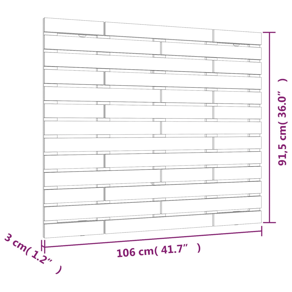 Testiera da Parete 106x3x91,5 cm in Legno Massello di Pino 824663