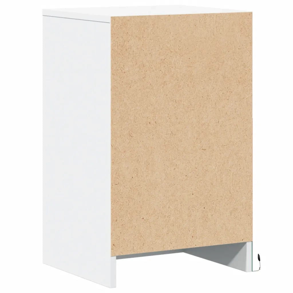 vidaXL Comodino con Luci LED Bianco in Legno Multistrato