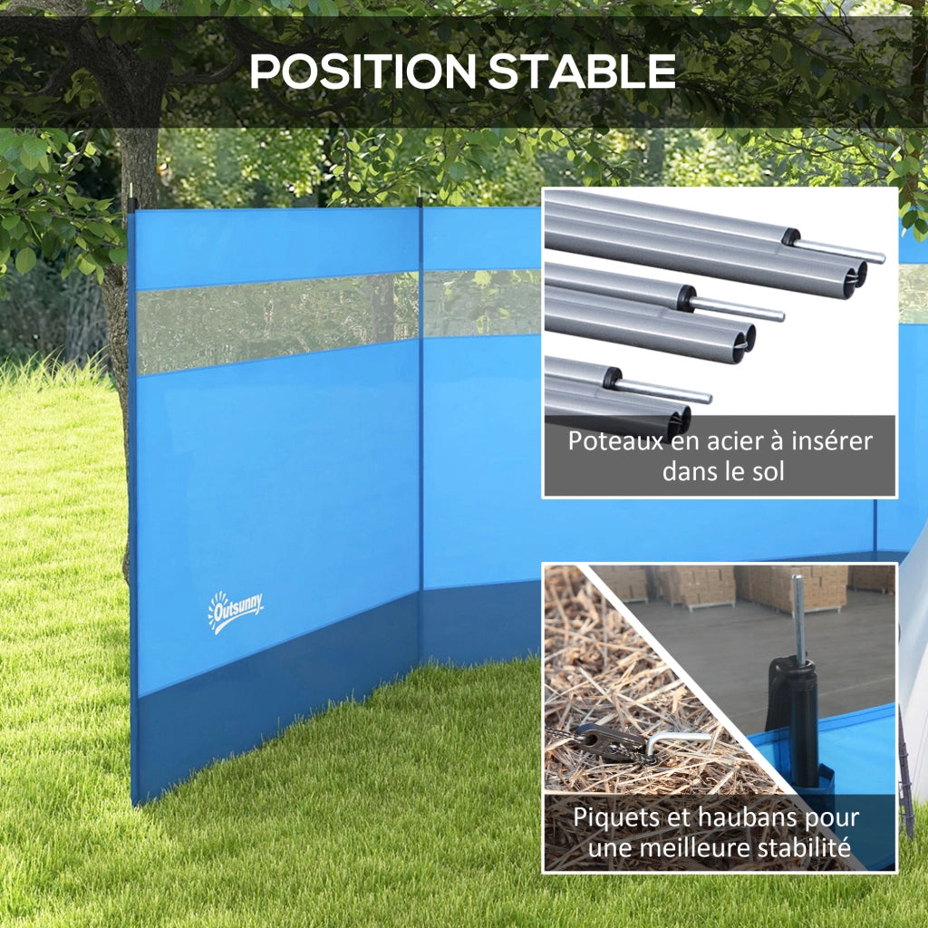 Paravent da giardino pieghevole ¨C zephmum ¨C blu 440x140 cm