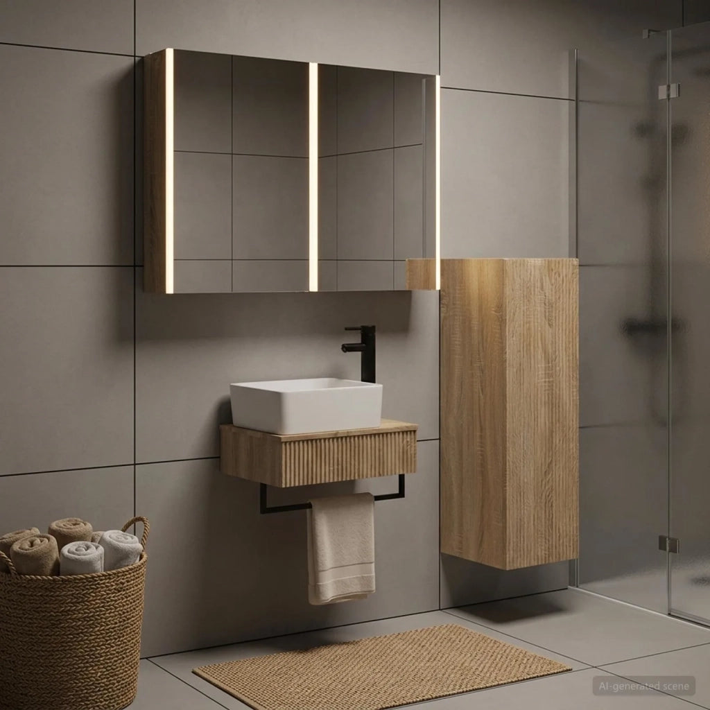 Set di mobili per il bagno 4 pz Rovere Sonoma 3407401