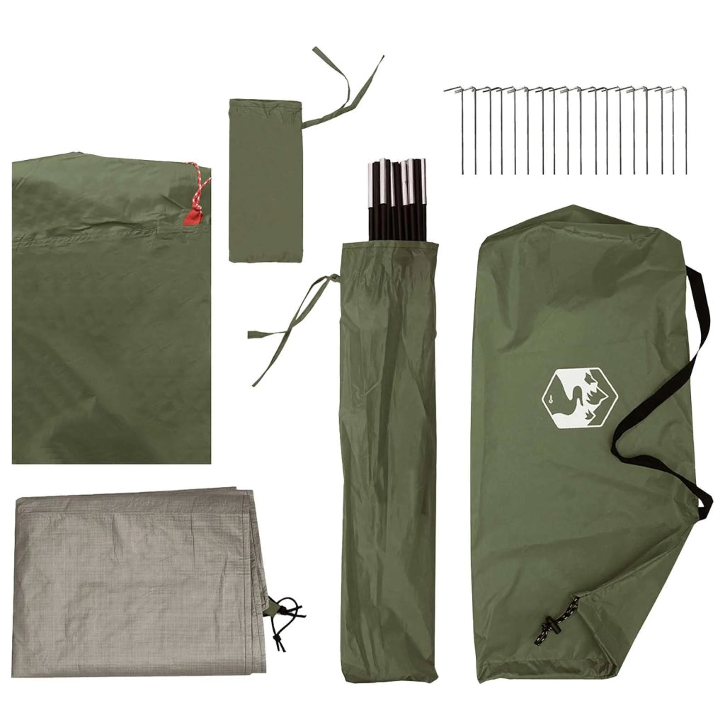 Tenda a tunnel con tetto Verde Oliva 410 x 175 x 105 cm 42029024