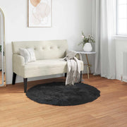 Tappeto in finta TAFALLA Nero Ø 80 cm Poliestere 42021579