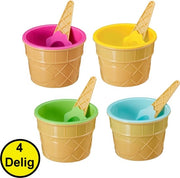 Set di 4 Tazze per Gelato - Comprende: 2 Tazze per Gelato e 2 Cucchiai per Gelato - Tazza per Gelato - Ciotola per Gelato - Ciotola per Dessert