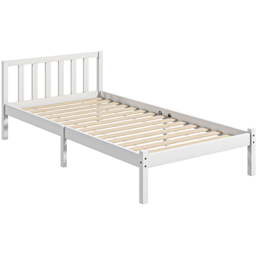 Letto singolo in legno di pino bianco 208 x 96 cm