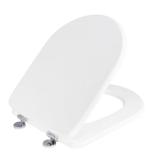 Copriwater Universale 35,3x2,9x43,3 cm in MDF Cerniere in Metallo Cromato Alpina Bianco Lucido