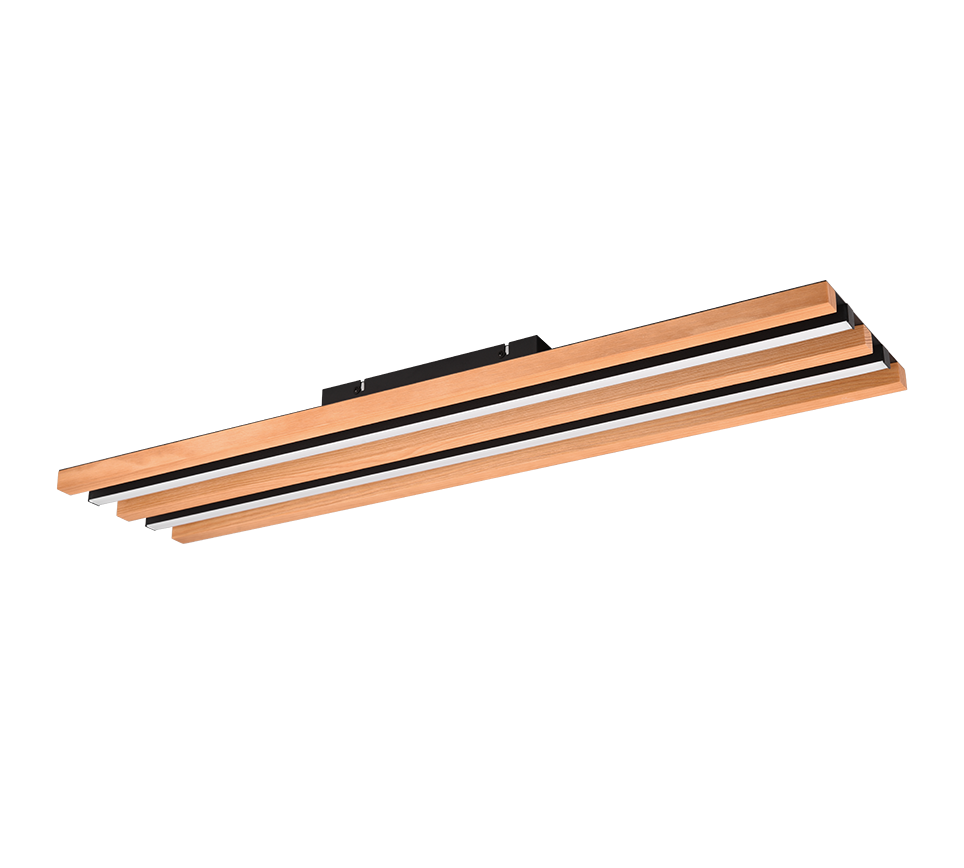 Plafoniera LED, metallo, nero opaco, 80x20x6 cm, Fontana