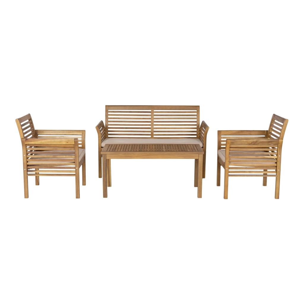 Set di mobili da giardino 4 pezzi in legno di acacia beige naturale 03_0010529