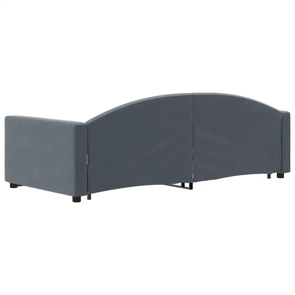 Divano Letto Estraibile Cassetti-Sofa Letto-Daybed Grigio Scuro 90x190cm Velluto 356983