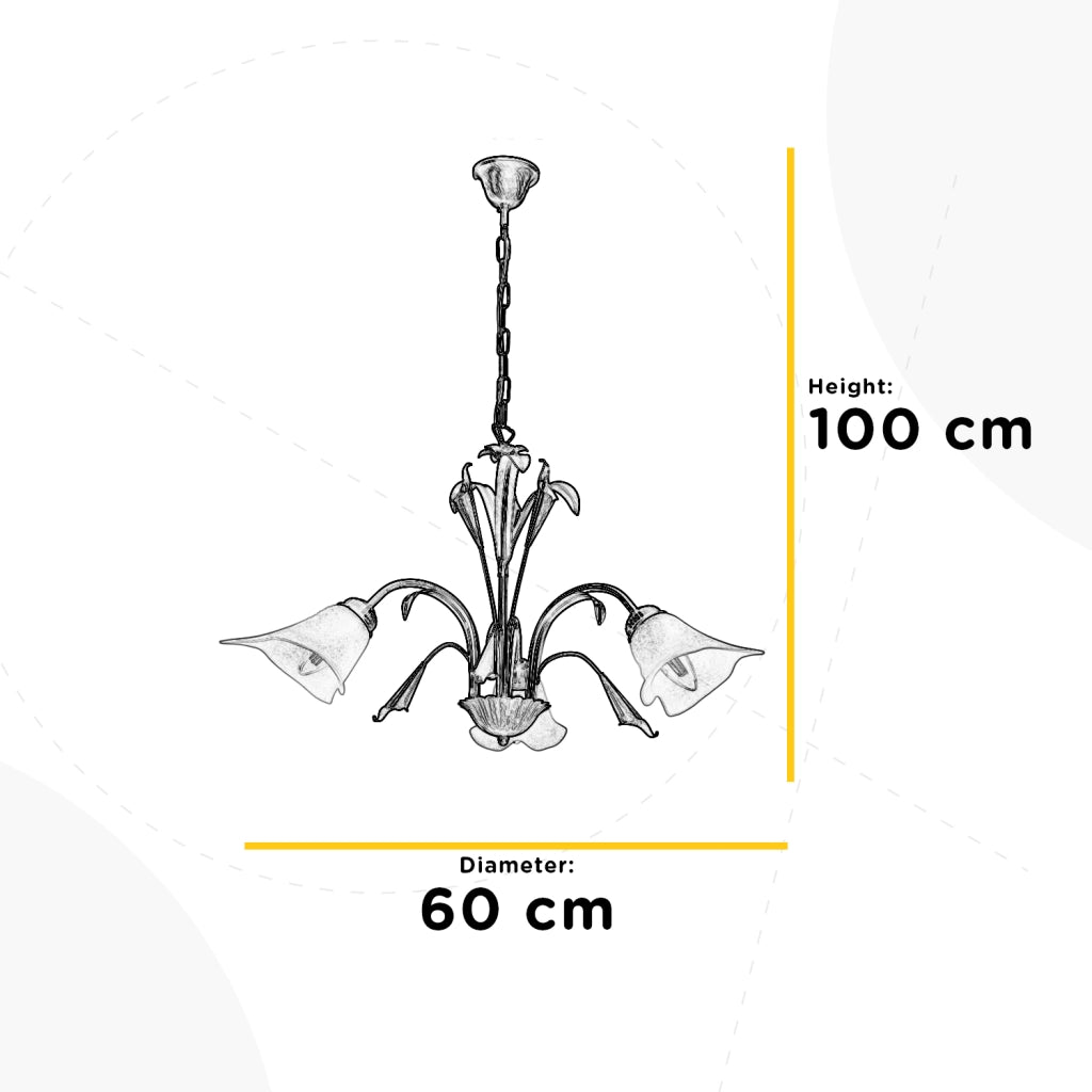 Lampadario 3 luci Lucrezia Bronzo