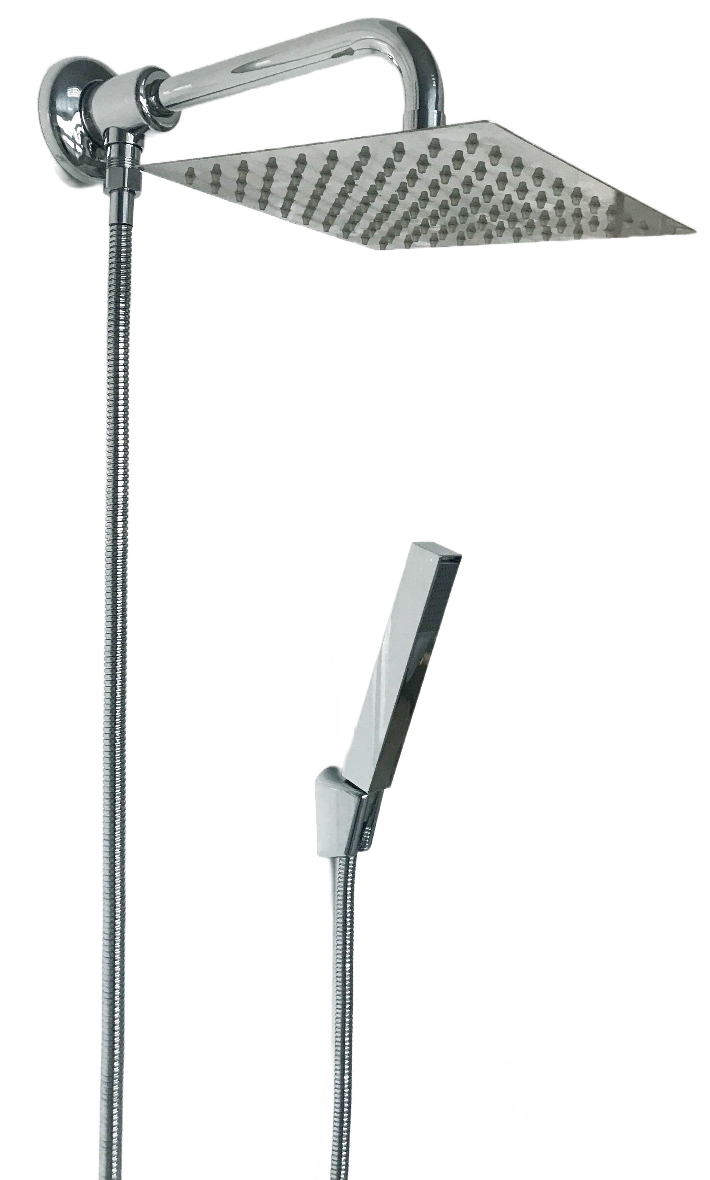 Kit doccia con deviatore a pressione e braccio cm 25