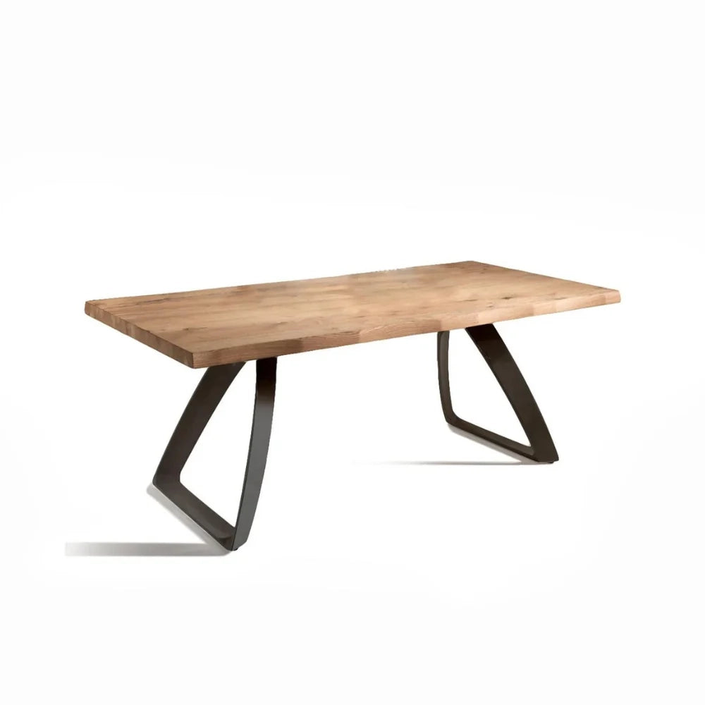 Tavolo da pranzo allungabile in legno impiallacciato rovere naturale Timber 200-300x100 cm fino a 12 posti Made in Italy | Duzzle