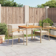 Set da Pranzo da Giardino 3 pz con Cuscini Beige in Polyrattan 3213578