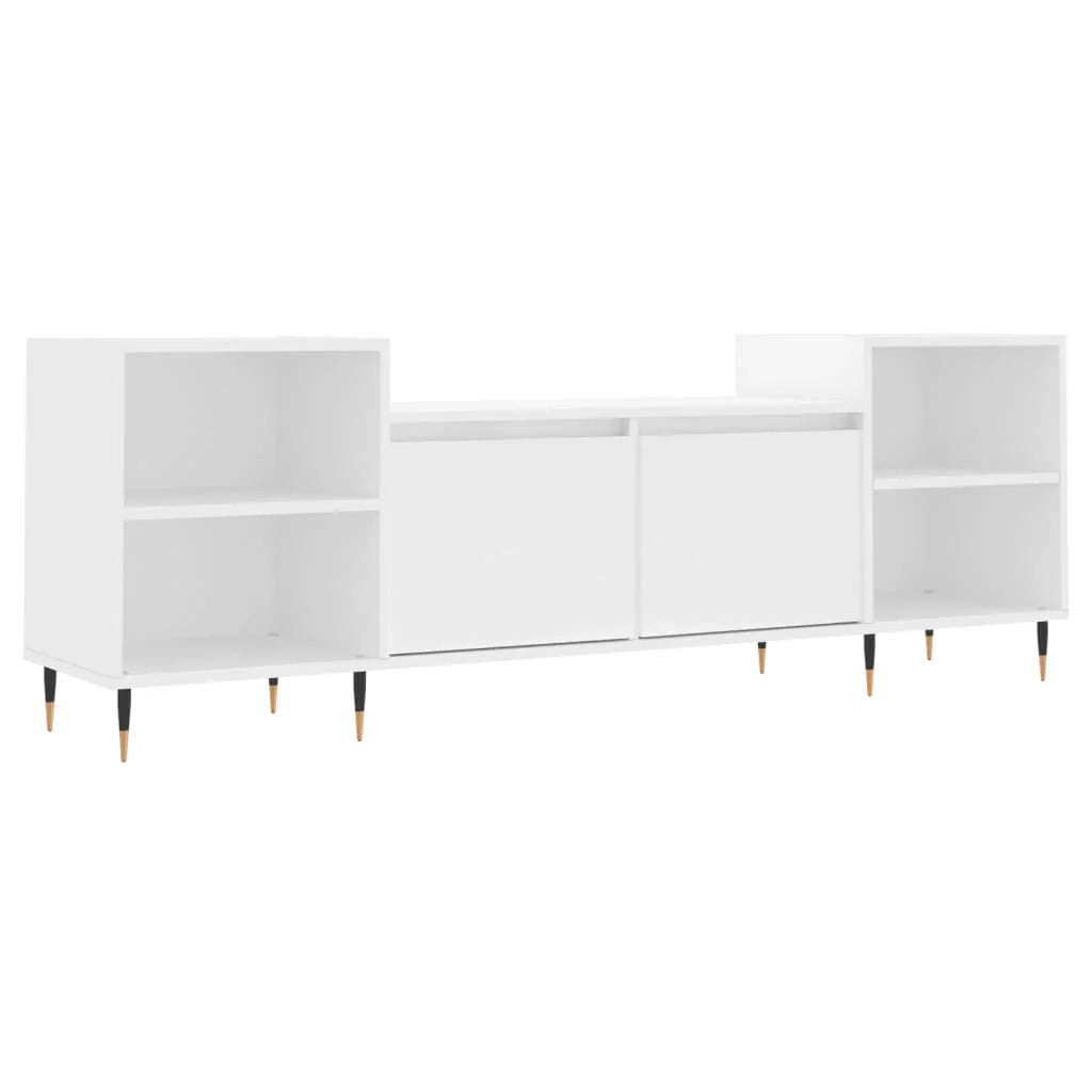 Mobile TV multimediale mensola TV credenza mobile TV sala da pranzo soggiorno camera da letto 160 x 35 x 55 cm legno ingegnerizzato bianco 02_0026061