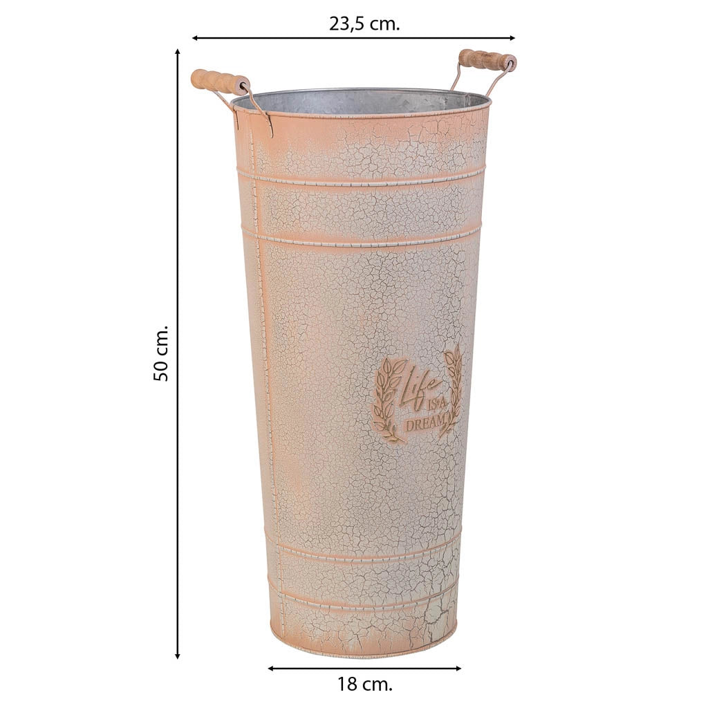 Portaombrelli tondo in metallo rosa d23,5x50h b:18