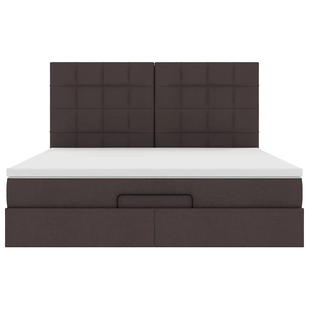 Struttura Letto Pouf con Materassi 200x200 cm in Tessuto 3313185