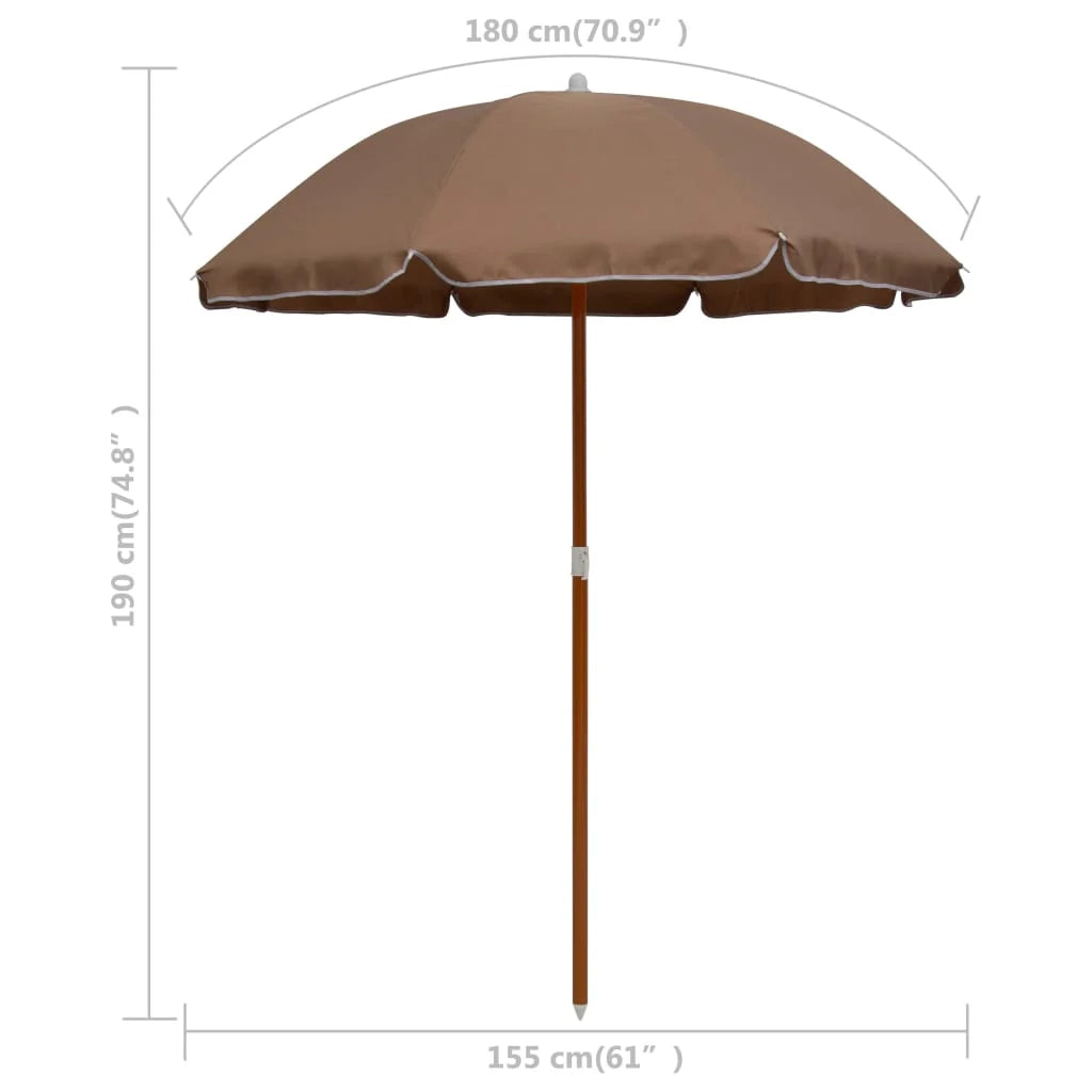 Ombrellone da giardino con palo in acciaio da 180 cm tortora 02_0008099