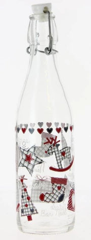 Bottiglia in vetro decoro natale christmas gift 500 cc cerve