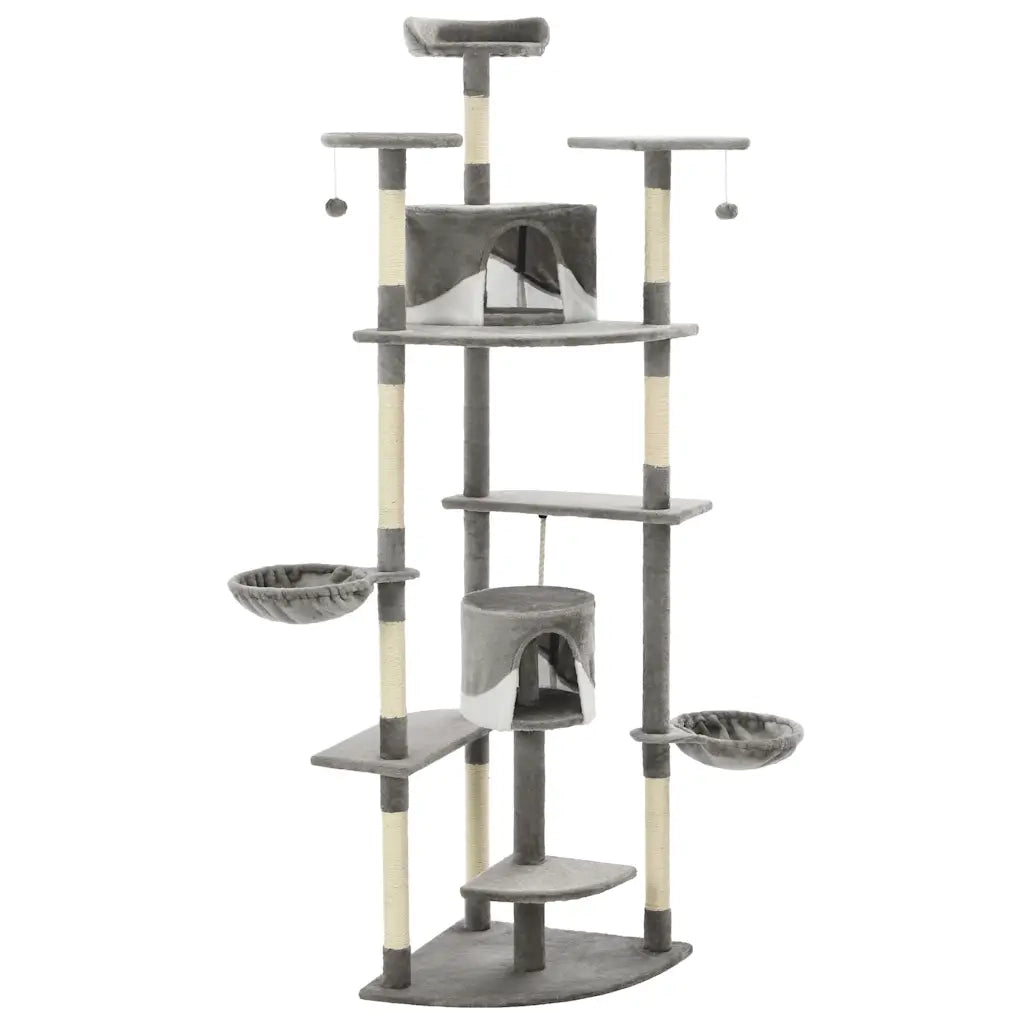 Albero per Gatti e Tiragraffi in Sisal 203 cm Grigio e Bianco CFW7584641