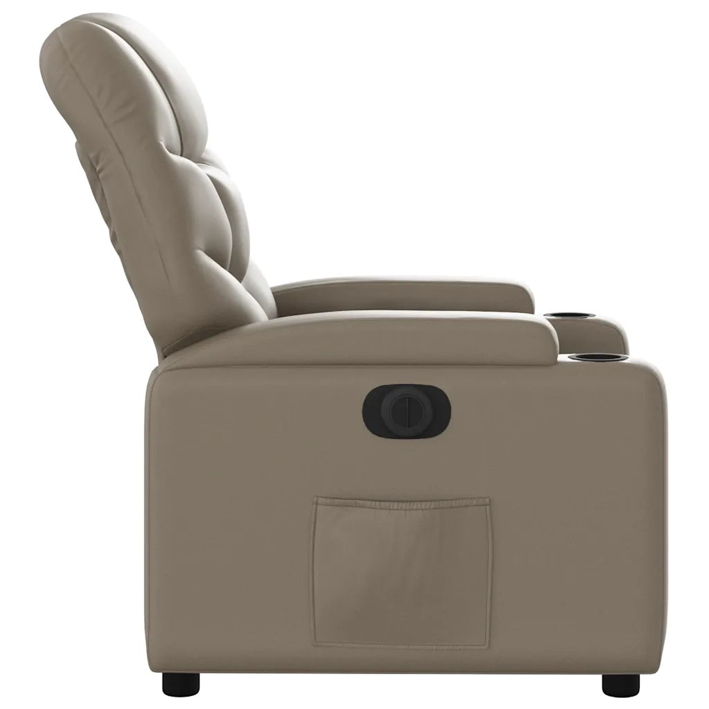 Poltrona | Sedia Relax Reclinabile Elettrica Cappuccino in Similpelle