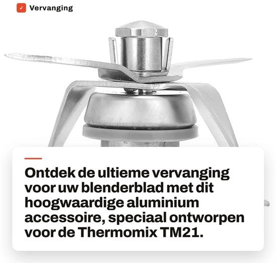 Accessorio di sostituzione per blender in alluminio - Adatto per Thermomix TM21 - Alta qualità - Sicuro e pratico - Design moda - Lame di miscelazione