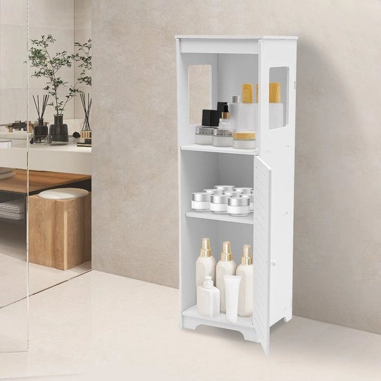 Cassa di archiviazione per la camera da bagno - Bianco - PVC - 28*25*90cm - Cassa di archiviazione
