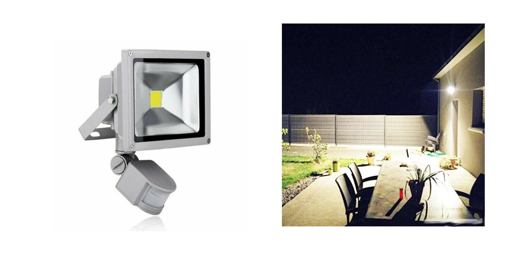 Faro LED 30W Faretto Slim Con Sensore Movimento Pir Crepuscolare ip65/ip66 - ZENCOCCO