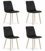 Sedie Valora JEWA - Sedili in velluto nero con gambe color legno x4