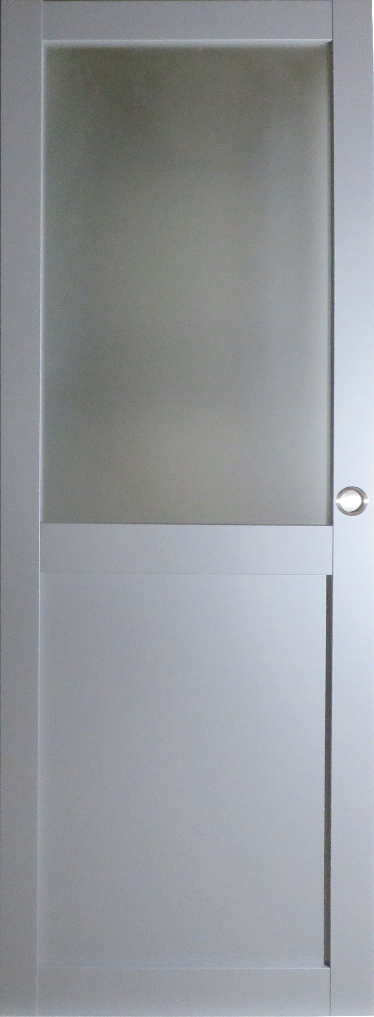 Porta scorrevole Athena Style Atelier En Enrobe Gris Clair Largeur 73 + Rail En Acier Noir