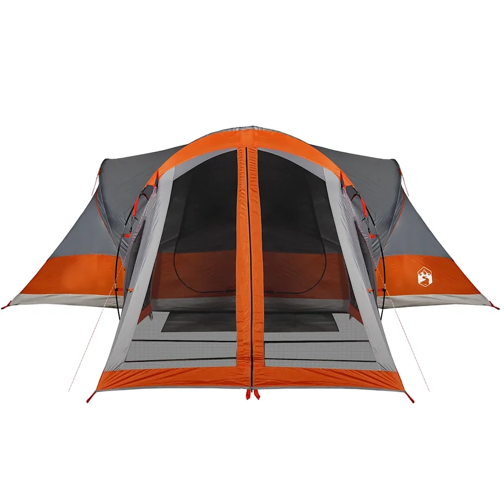 Tenda Familiare Tipi 8 Persone-Tenda da campeggio Grigia e Arancione Impermeabile 198715