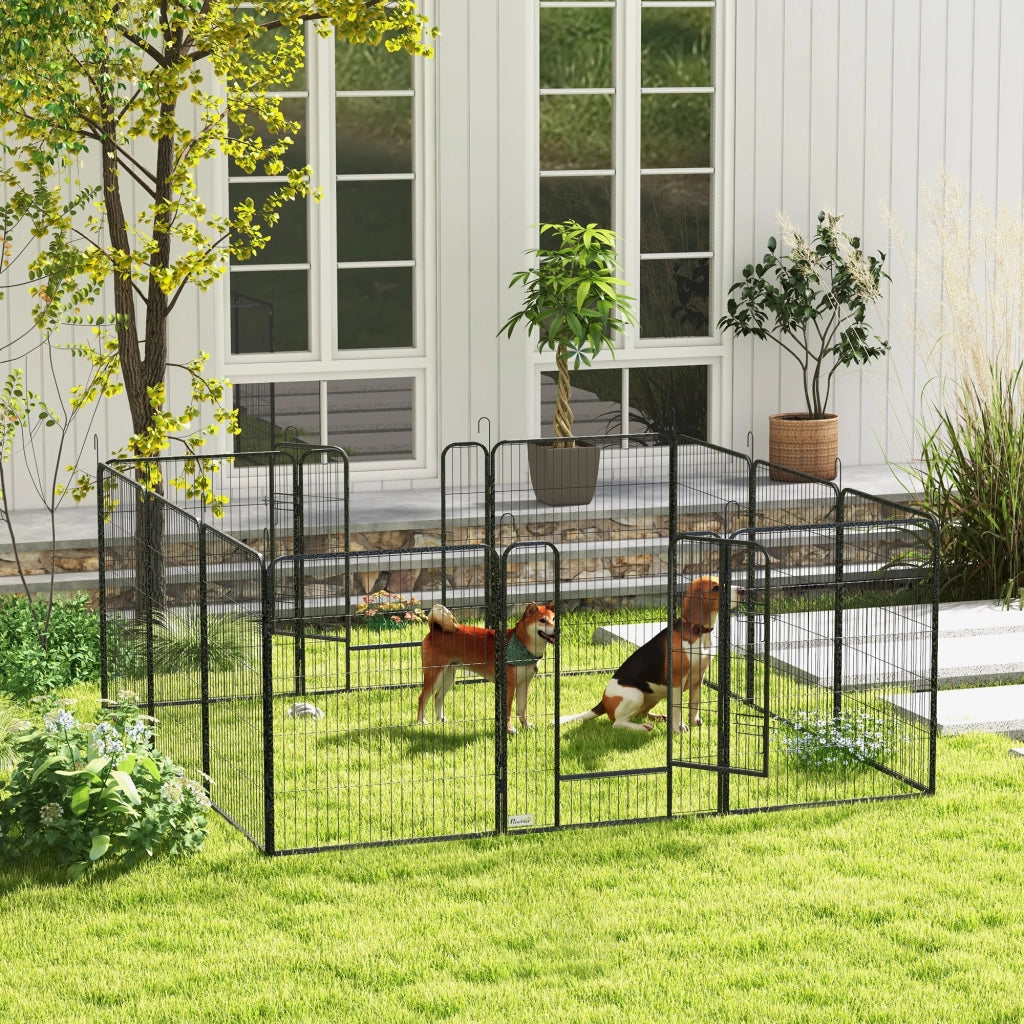 Recinto per Cani Modulabile a 12 Pannelli ¨C Zephmum ¨C Grigio 80x100 cm Pieghevole