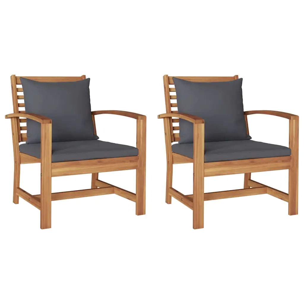 vidaXL Sedie da giardino 2 pcs Naturale 60 x 65 x 76.5 cm